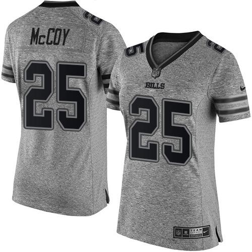 Nike Bills #25 LeSean McCoy Gray Women's Stitched NFL Limited Gridiron Gray Jersey