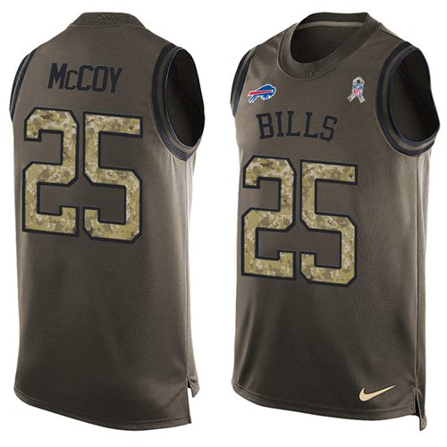 Nike Bills #25 LeSean McCoy Green Men's Stitched NFL Limited Salute To Service Tank Top Jersey Nike Bills #25 LeSean McCoy Green Men's Stitched NFL Limited Salute To Service Tank Top Jersey