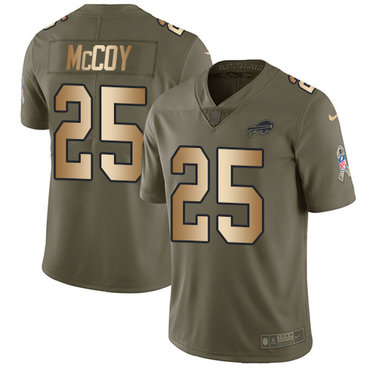 Nike Bills #25 LeSean McCoy Olive Gold Men's Stitched NFL Limited 2017 Salute To Service Jersey Nike Bills #25 LeSean McCoy Olive Gold Men's Stitched NFL Limited 2017 Salute To Service Jersey
