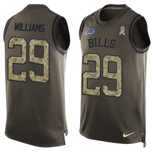 Nike Bills #29 Karlos Williams Green Men's Stitched NFL Limited Salute To Service Tank Top Jersey