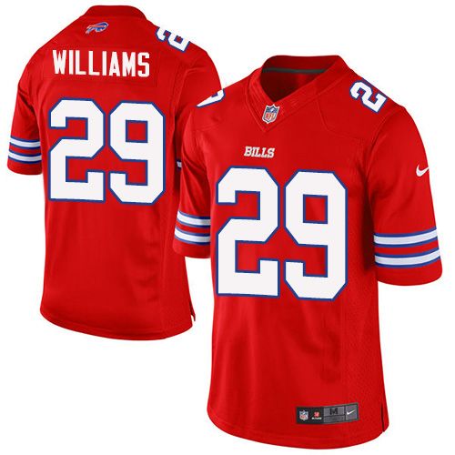 Nike Bills #29 Karlos Williams Red Men's Stitched NFL Elite Rush Jersey
