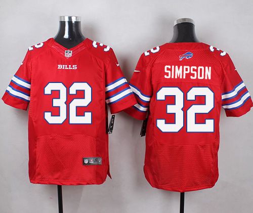 Nike Bills #32 O. J. Simpson Red Men's Stitched NFL Elite Rush Jersey Nike Bills #32 O. J. Simpson Red Men's Stitched NFL Elite Rush Jersey