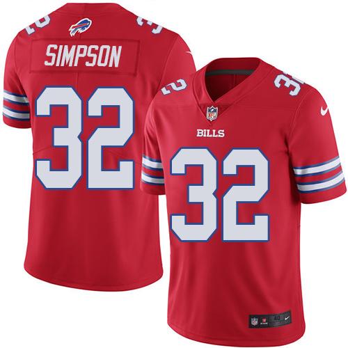 Nike Bills #32 O. J. Simpson Red Men's Stitched NFL Elite Rush Jersey Nike Bills #32 O. J. Simpson Red Men's Stitched NFL Elite Rush Jersey