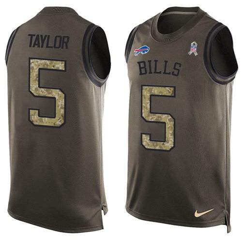Nike Bills #5 Tyrod Taylor Green Men's Stitched NFL Limited Salute To Service Tank Top Jersey Nike Bills #5 Tyrod Taylor Green Men's Stitched NFL Limited Salute To Service Tank Top Jersey