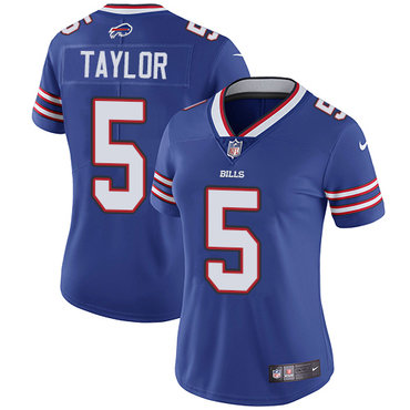 Nike Bills #5 Tyrod Taylor Royal Blue Team Color Women's Stitched NFL Vapor Untouchable Limited Jersey