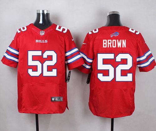 Nike Bills #52 Preston Brown Red Men's Stitched NFL Elite Rush Jersey