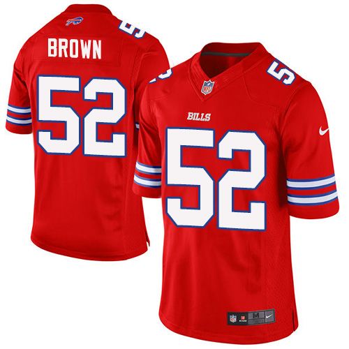 Nike Bills #52 Preston Brown Red Men's Stitched NFL Elite Rush Jersey