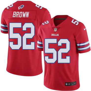 Nike Bills #52 Preston Brown Red Youth Stitched NFL Limited Rush Jersey