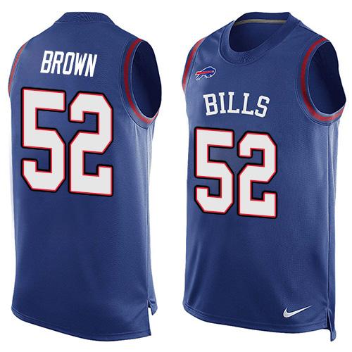 Nike Bills #52 Preston Brown Royal Blue Team Color Men's Stitched NFL Limited Tank Top Jersey Nike Bills #52 Preston Brown Royal Blue Team Color Men's Stitched NFL Limited Tank Top Jersey