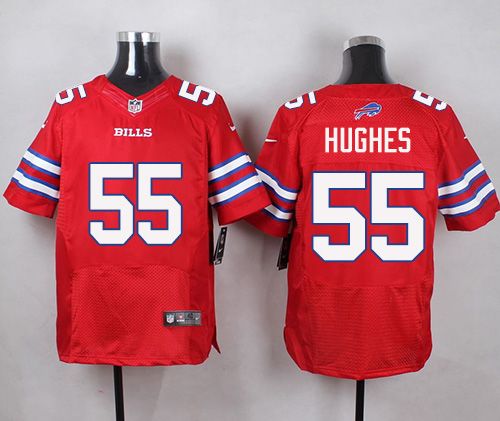 Nike Bills #55 Jerry Hughes Red Men's Stitched NFL Elite Rush