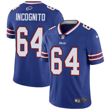 Nike Bills #64 Richie Incognito Royal Blue Team Color Men's Stitched NFL Vapor Untouchable Limited Jersey Nike Bills #64 Richie Incognito Royal Blue Team Color Men's Stitched NFL Vapor Untouchable Limited Jersey