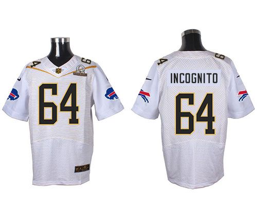 Nike Bills #64 Richie Incognito White 2016 Pro Bowl Men's Stitched NFL Elite Jersey Nike Bills #64 Richie Incognito White 2016 Pro Bowl Men's Stitched NFL Elite Jersey