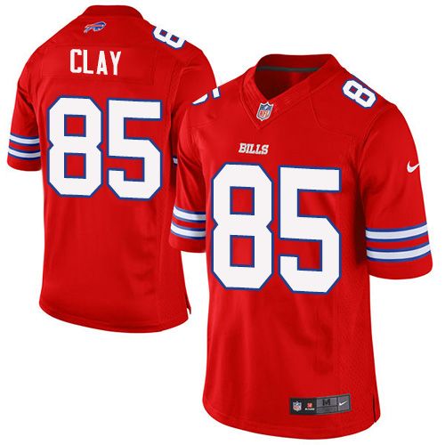 Nike Bills #85 Charles Clay Red Men's Stitched NFL Elite Rush Jersey