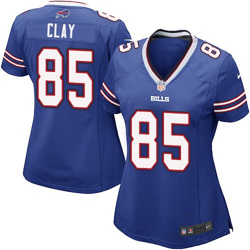 Nike Bills #85 Charles Clay Royal Blue Team Color Women's Stitched NFL New Elite Jersey