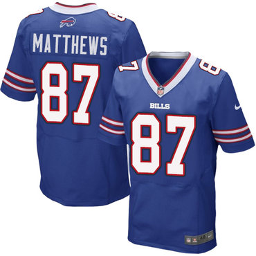 Nike Bills #87 Jordan Matthews Royal Blue Team Color Men's Stitched NFL New Elite Jersey