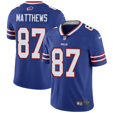 Nike Bills #87 Jordan Matthews Royal Blue Team Color Men's Stitched NFL Vapor Untouchable Limited Jersey