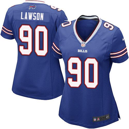 Nike Bills #90 Shaq Lawson Royal Blue Team Color Women's Stitched NFL Elite Jersey