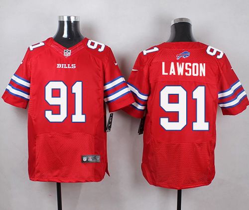 Nike Bills #91 Manny Lawson Red Men's Stitched NFL Elite Rush jerseys