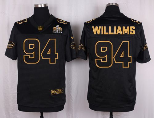 Nike Bills #94 Mario Williams Black Men's Stitched NFL Elite Pro Line Gold Collection Jersey