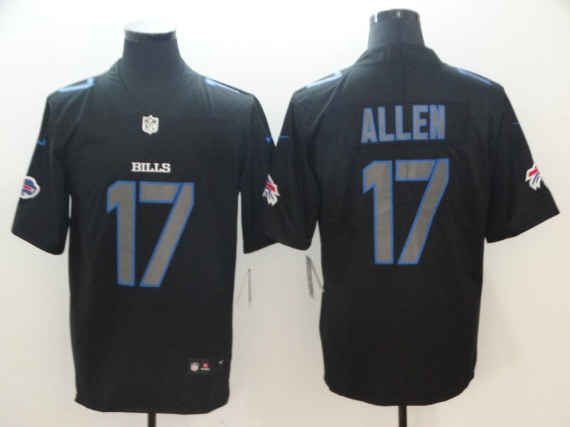 Nike Bills 17 Josh Allen Black Impact Rush Limited Jersey