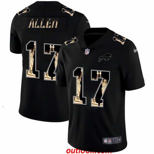 Nike Bills 17 Josh Allen Black Statue Of Liberty Limited Jersey
