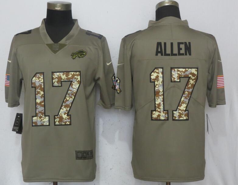 Nike Bills 17 Josh Allen Olive Vapor Salute To Service Limited Jersey
