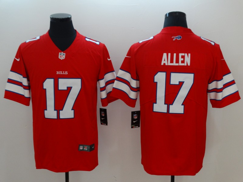 Nike Bills 17 Josh Allen Red Color Rush Limited Jersey