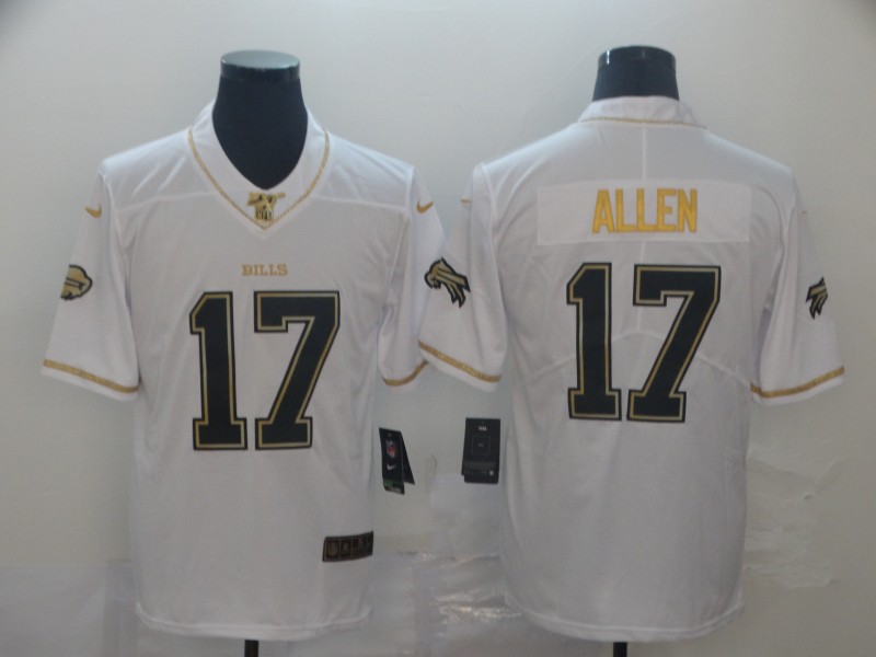 Nike Bills 17 Josh Allen White Gold Vapor Untouchable Limited Jersey