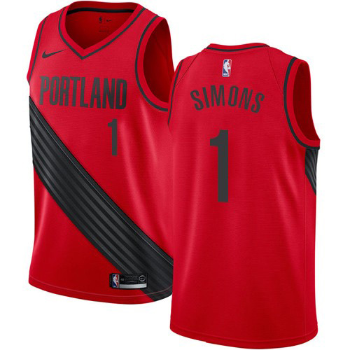 Nike Blazers #1 Anfernee Simons Red Statement Edition NBA Swingman Jersey Nike Blazers #1 Anfernee Simons Red Statement Edition NBA Swingman Jersey