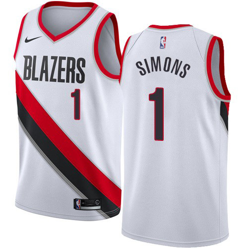 Nike Blazers #1 Anfernee Simons White NBA Swingman Association Edition Jersey Nike Blazers #1 Anfernee Simons White NBA Swingman Association Edition Jersey