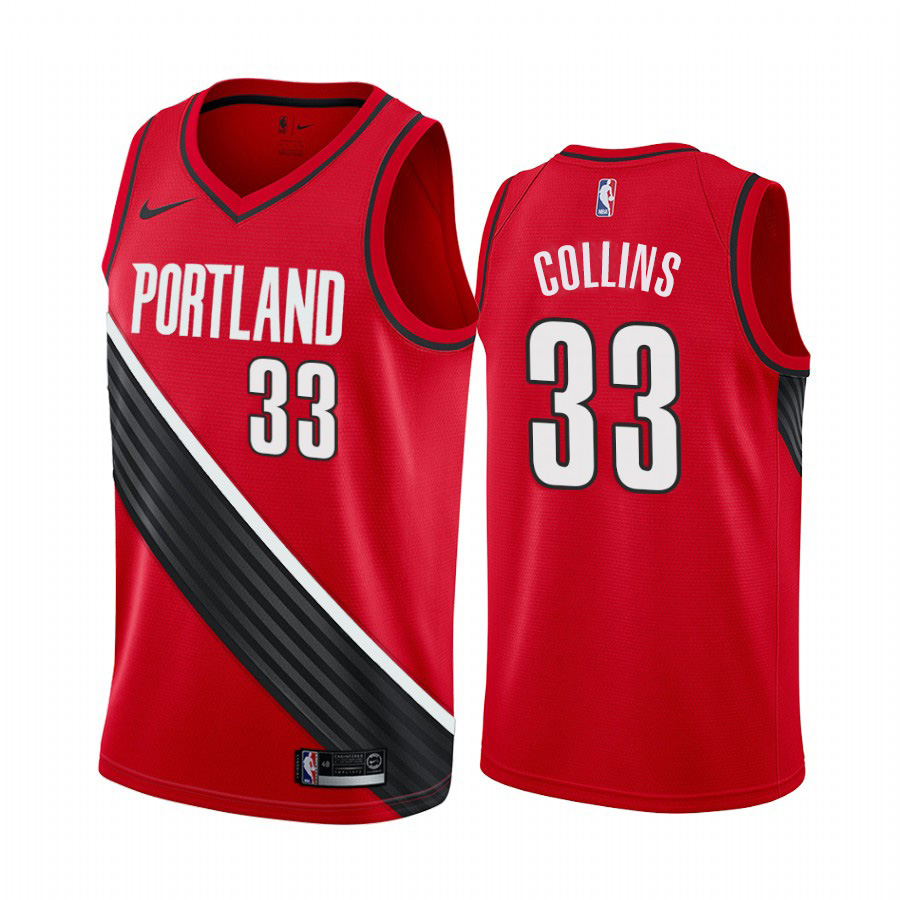 Nike Blazers #33 Zach Collins Red NBA Swingman Statement Edition 2019 2020 Jersey
