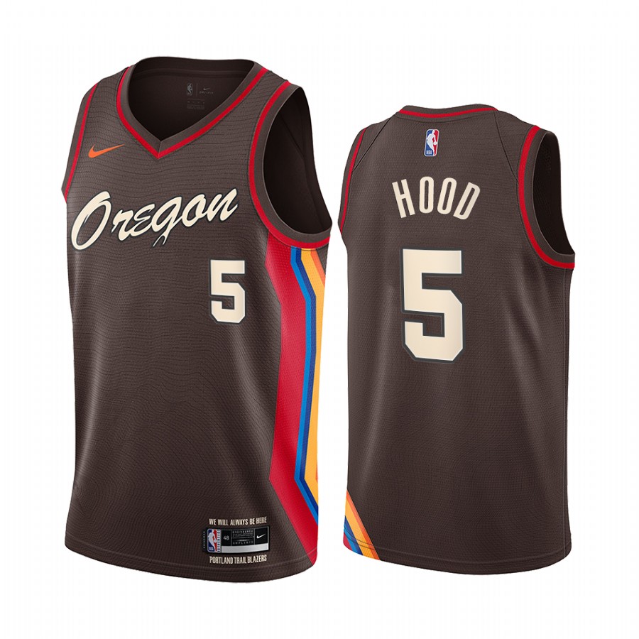 Nike Blazers #5 Rodney Hood Chocolate NBA Swingman 2020-21 City Edition Jersey Nike Blazers #5 Rodney Hood Chocolate NBA Swingman 2020-21 City Edition Jersey