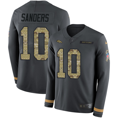 Nike Broncos #10 Emmanuel Sanders Anthracite Salute to Service Men's Stitched NFL Limited Therma Long Sleeve Jersey Nike Broncos #10 Emmanuel Sanders Anthracite Salute to Service Men's Stitched NFL Limited Therma Long Sleeve Jersey