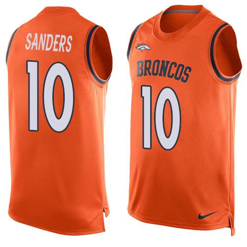 Nike Broncos #10 Emmanuel Sanders Orange Team Color Men's Stitched NFL Limited Tank Top Jersey Nike Broncos #10 Emmanuel Sanders Orange Team Color Men's Stitched NFL Limited Tank Top Jersey