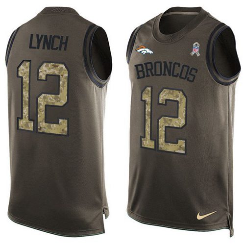 Nike Broncos #12 Paxton Lynch Green Men's Stitched NFL Limited Salute To Service Tank Top Jersey Nike Broncos #12 Paxton Lynch Green Men's Stitched NFL Limited Salute To Service Tank Top Jersey