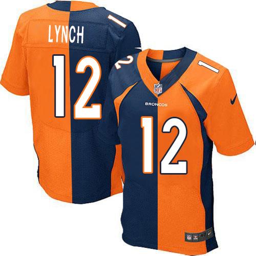 Nike Broncos #12 Paxton Lynch Orange Navy Blue Men's Stitched NFL Elite Split Jersey Nike Broncos #12 Paxton Lynch Orange Navy Blue Men's Stitched NFL Elite Split Jersey