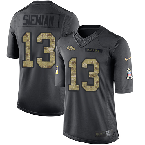 Nike Broncos #13 Trevor Siemian Black Men's Stitched NFL Limited 2016 Salute to Service Jersey Nike Broncos #13 Trevor Siemian Black Men's Stitched NFL Limited 2016 Salute to Service Jersey