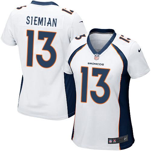 Nike Broncos #13 Trevor Siemian White Women's Stitched NFL New Elite Jersey