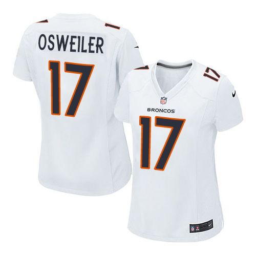 Nike Broncos #17 Brock Osweiler White Women's Stitched NFL Game Event Jersey