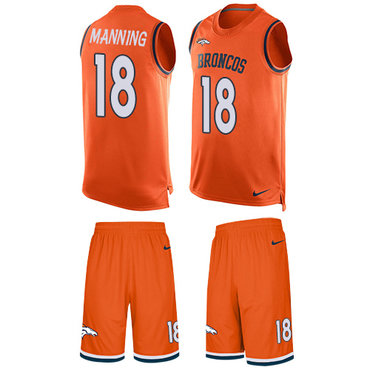 Nike Broncos #18 Peyton Manning Orange Team Color Men's Stitched NFL Limited Tank Top Suit Jersey Nike Broncos #18 Peyton Manning Orange Team Color Men's Stitched NFL Limited Tank Top Suit Jersey