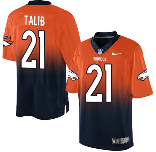Nike Broncos #21 Aqib Talib Orange Navy Blue Men's Stitched NFL Elite Fadeaway Fashion Jersey Nike Broncos #21 Aqib Talib Orange Navy Blue Men's Stitched NFL Elite Fadeaway Fashion Jersey