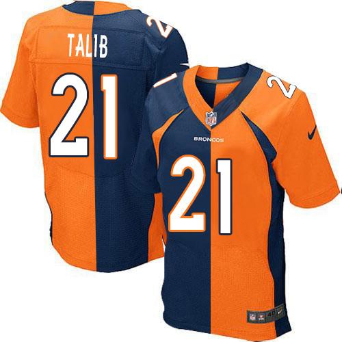 Nike Broncos #21 Aqib Talib Orange Navy Blue Men's Stitched NFL Elite Split Jersey Nike Broncos #21 Aqib Talib Orange Navy Blue Men's Stitched NFL Elite Split Jersey