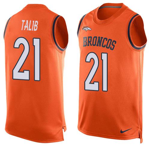Nike Broncos #21 Aqib Talib Orange Team Color Men's Stitched NFL Limited Tank Top Jersey Nike Broncos #21 Aqib Talib Orange Team Color Men's Stitched NFL Limited Tank Top Jersey