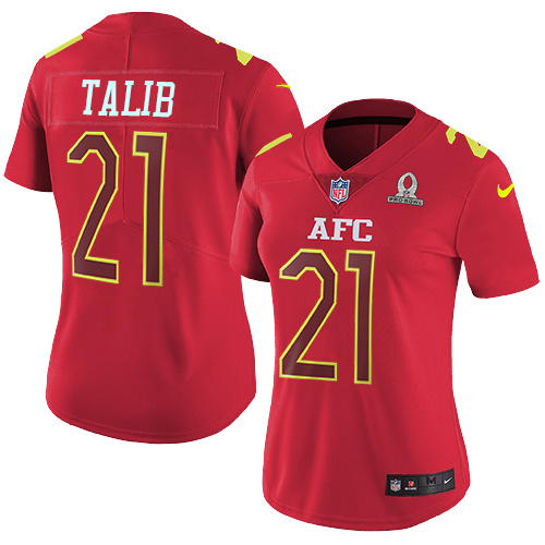 Nike Broncos #21 Aqib Talib Red Women's Stitched NFL Limited AFC 2017 Pro Bowl Jersey
