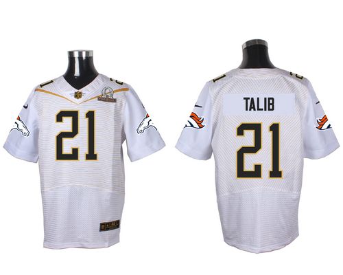 Nike Broncos #21 Aqib Talib White 2016 Pro Bowl Men's Stitched NFL Elite Jersey Nike Broncos #21 Aqib Talib White 2016 Pro Bowl Men's Stitched NFL Elite Jersey