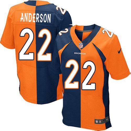 Nike Broncos #22 C.J. Anderson Orange Navy Blue Men's Stitched NFL Elite Split Jersey Nike Broncos #22 C.J. Anderson Orange Navy Blue Men's Stitched NFL Elite Split Jersey
