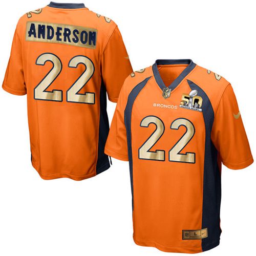 Nike Broncos #22 C.J. Anderson Orange Team Color Men's Stitched NFL Game Super Bowl 50 Collection Jersey Nike Broncos #22 C.J. Anderson Orange Team Color Men's Stitched NFL Game Super Bowl 50 Collection Jersey