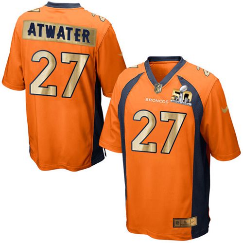 Nike Broncos #27 Steve Atwater Orange Team Color Men's Stitched NFL Game Super Bowl 50 Collection Jersey Nike Broncos #27 Steve Atwater Orange Team Color Men's Stitched NFL Game Super Bowl 50 Collection Jersey