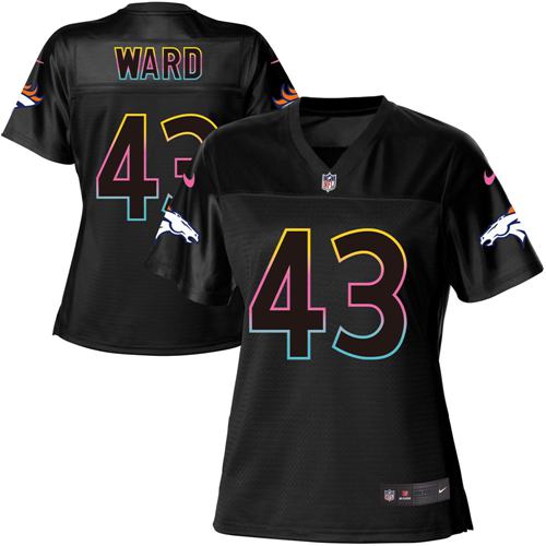 Nike Broncos #43 T.J. Ward Black Women's NFL Fashion Game Jersey