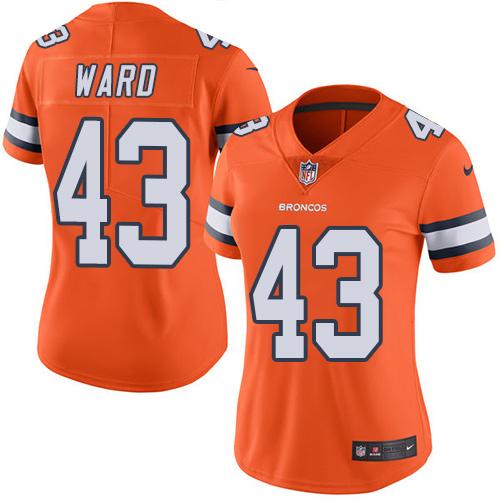 Nike Broncos #43 T.J. Ward Orange Women's Stitched NFL Limited Rush Jersey